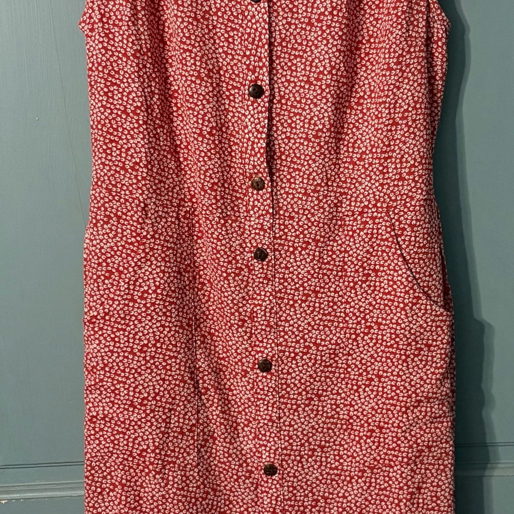 Monteau Red and White Patterned Blouse